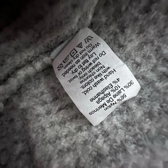 MADEWELL | Heather Gray Waffle Sweater Cardigan Long Line Pockets | Large - Picture 8 of 9